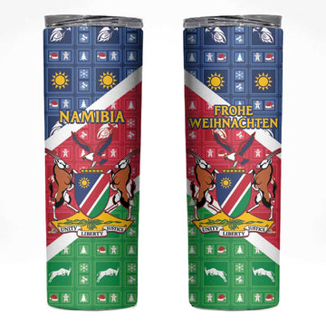 Afro Namibia Skinny Tumbler Coat Of Arms Christmas Style LT15