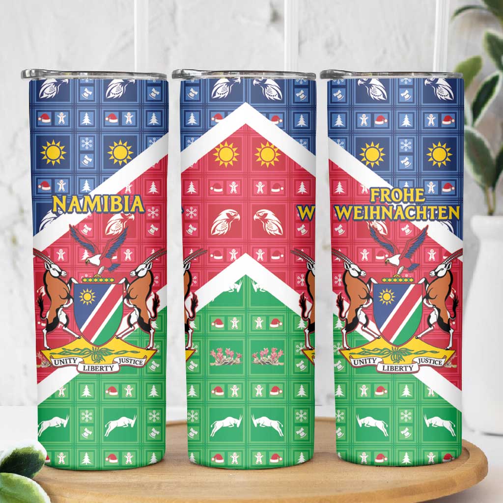 Afro Namibia Skinny Tumbler Coat Of Arms Christmas Style LT15