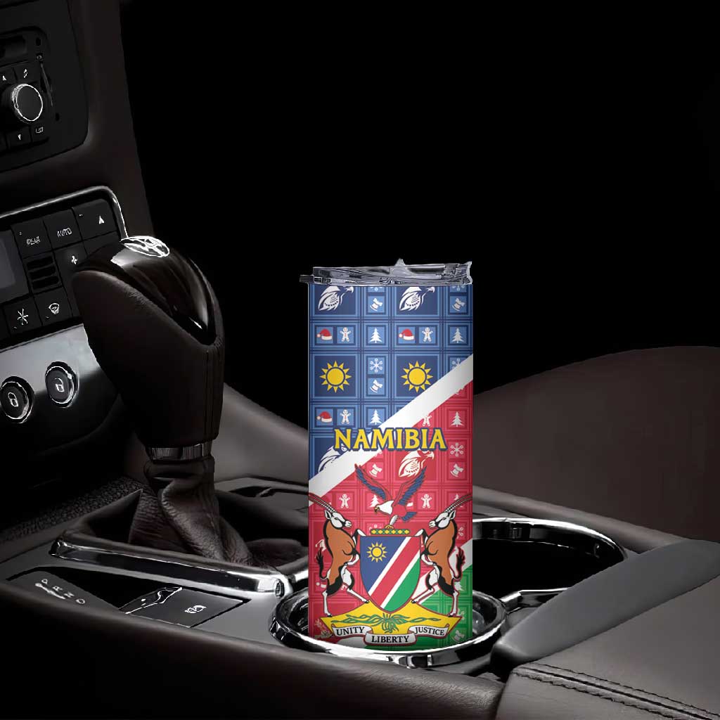 Afro Namibia Skinny Tumbler Coat Of Arms Christmas Style LT15