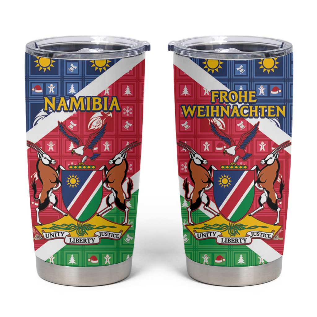 Afro Namibia Tumbler Cup Coat Of Arms Christmas Style LT15