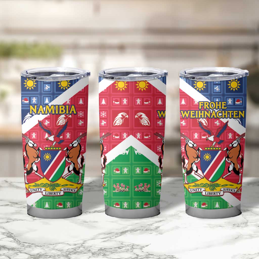 Afro Namibia Tumbler Cup Coat Of Arms Christmas Style LT15