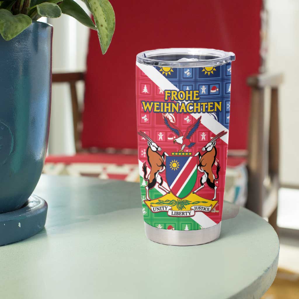 Afro Namibia Tumbler Cup Coat Of Arms Christmas Style LT15