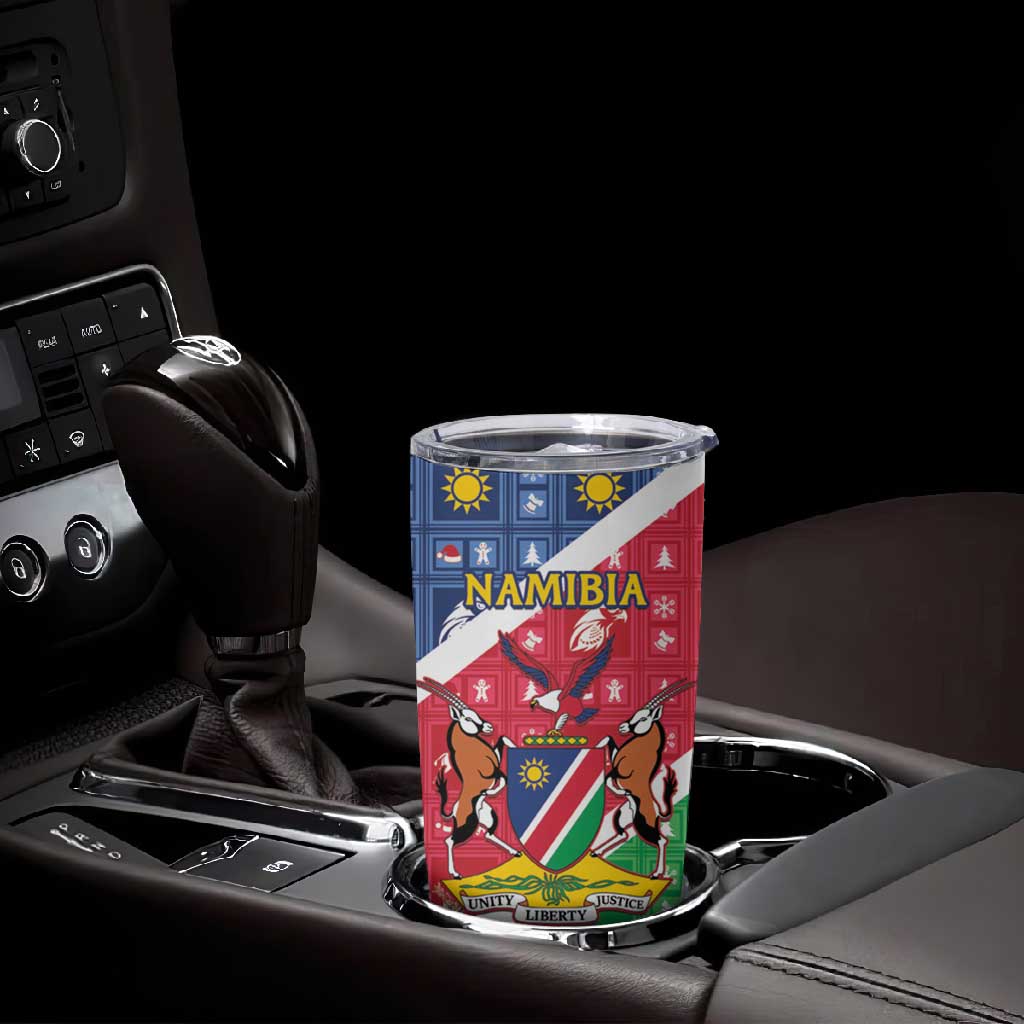 Afro Namibia Tumbler Cup Coat Of Arms Christmas Style LT15