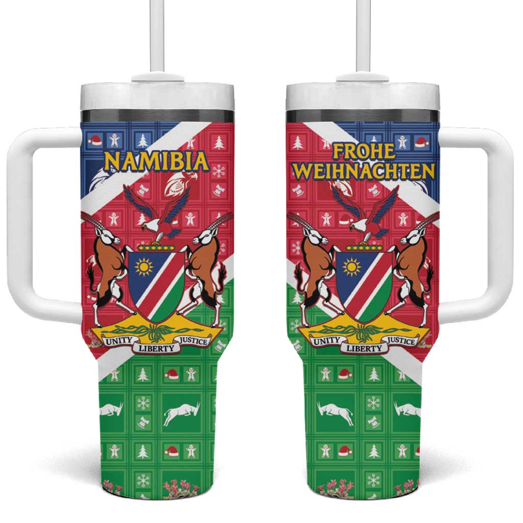 Afro Namibia Tumbler With Handle Coat Of Arms Christmas Style LT15