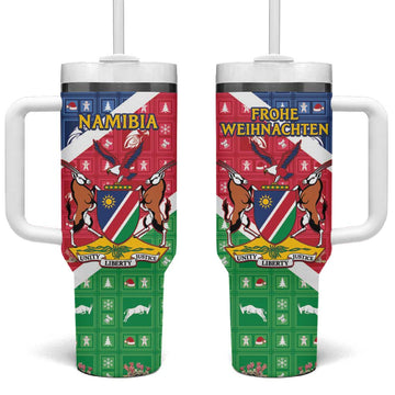 Afro Namibia Tumbler With Handle Coat Of Arms Christmas Style LT15