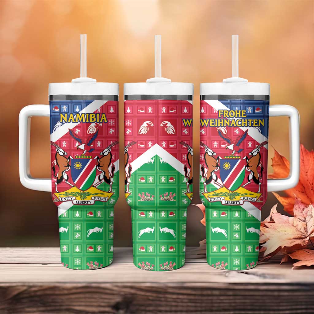 Afro Namibia Tumbler With Handle Coat Of Arms Christmas Style LT15