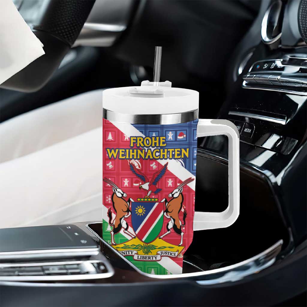 Afro Namibia Tumbler With Handle Coat Of Arms Christmas Style LT15