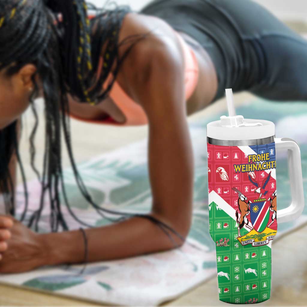 Afro Namibia Tumbler With Handle Coat Of Arms Christmas Style LT15