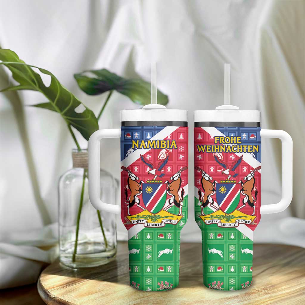 Afro Namibia Tumbler With Handle Coat Of Arms Christmas Style LT15