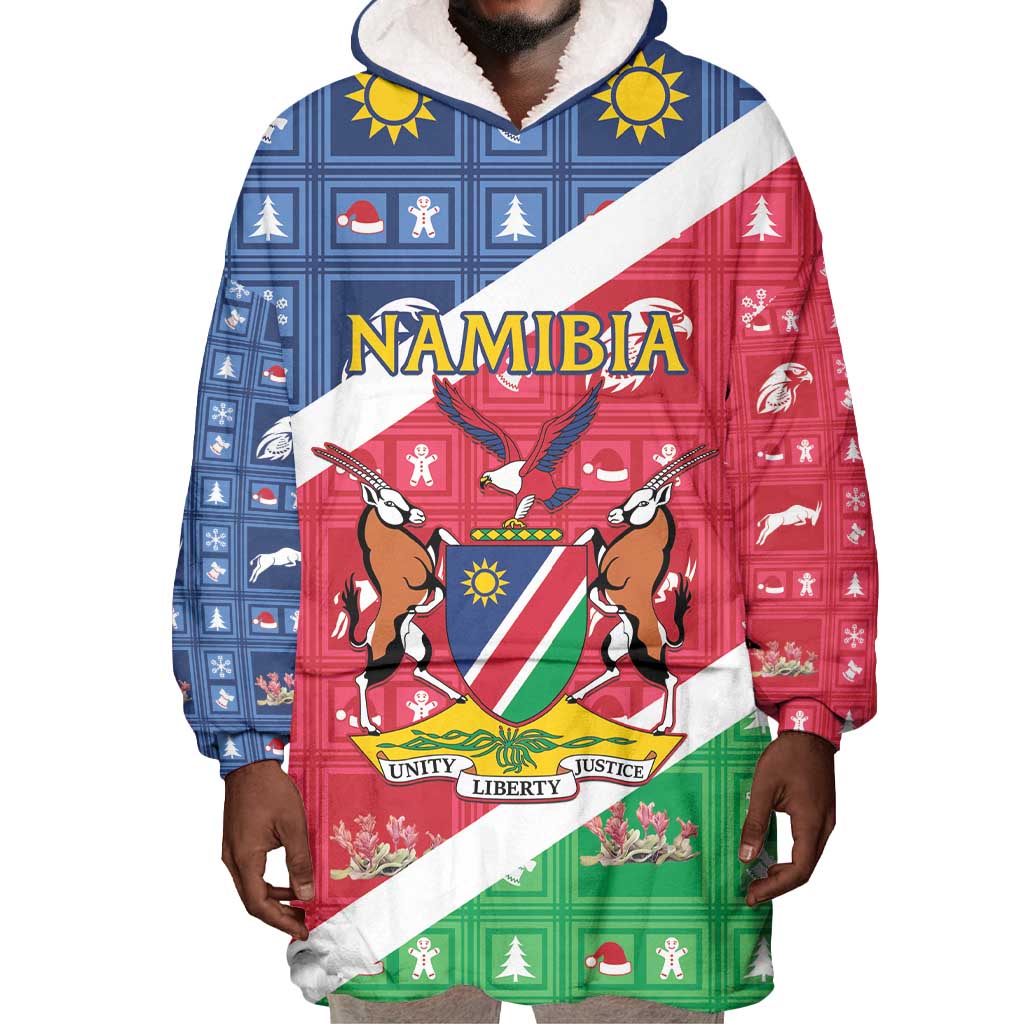 Afro Namibia Wearable Blanket Hoodie Coat Of Arms Christmas Style LT15