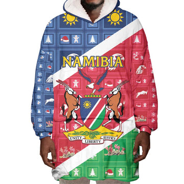 Afro Namibia Wearable Blanket Hoodie Coat Of Arms Christmas Style LT15
