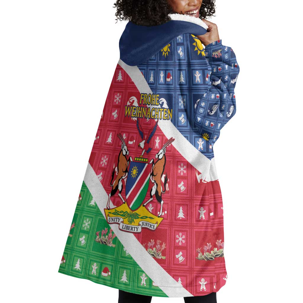 Afro Namibia Wearable Blanket Hoodie Coat Of Arms Christmas Style LT15