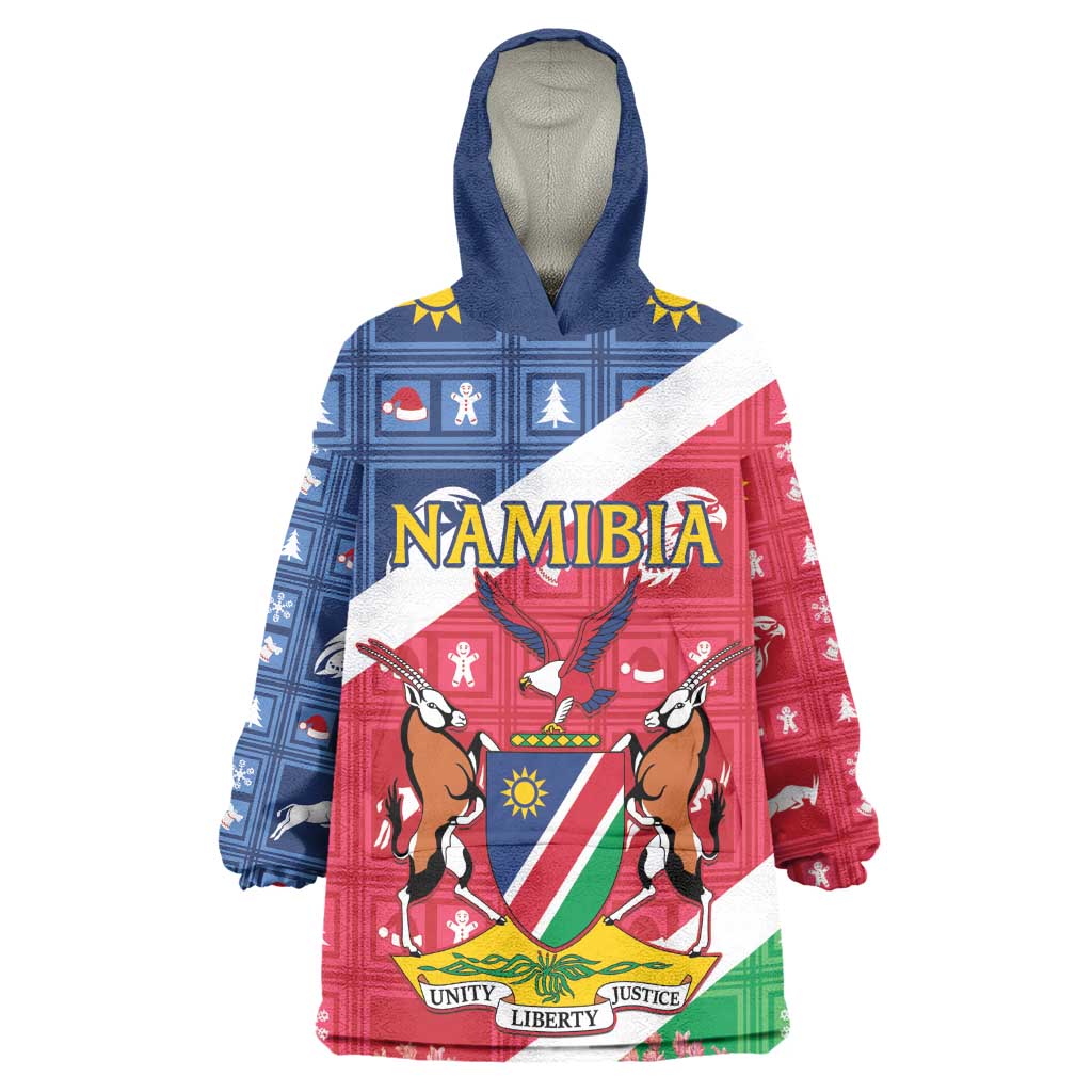 Afro Namibia Wearable Blanket Hoodie Coat Of Arms Christmas Style LT15