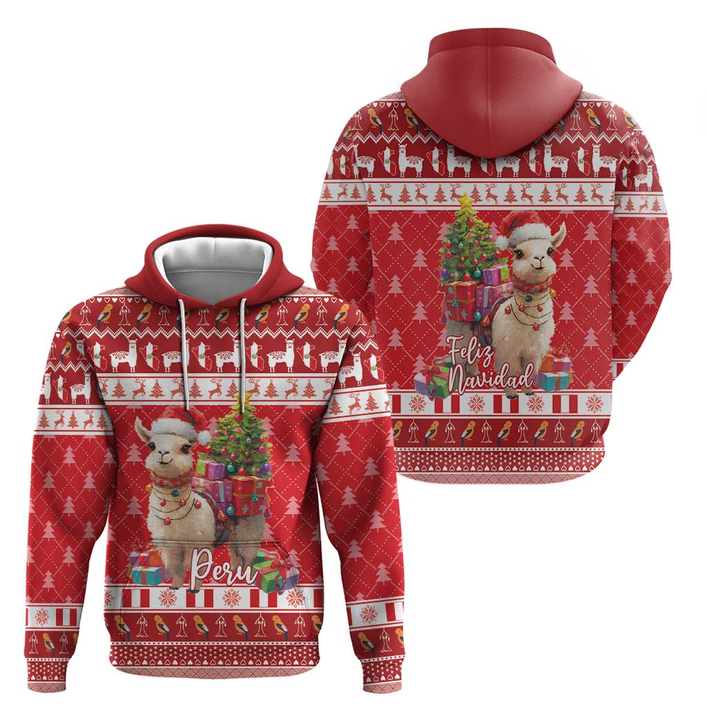 Peru Christmas Hoodie Peruvian Alpaca Feliz Navidad LT15