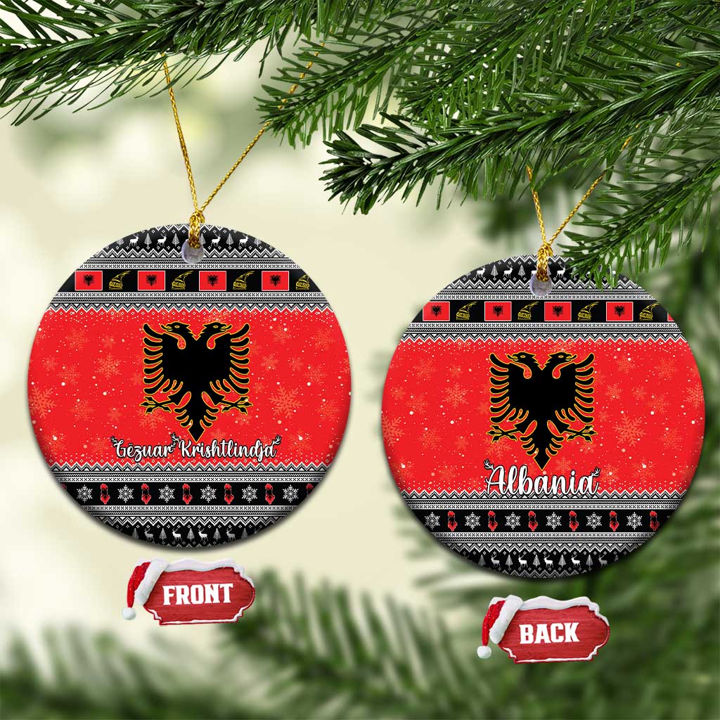 Albania Christmas Ceramic Ornament Albanian Eagle Gezuar Krishtlindja LT15
