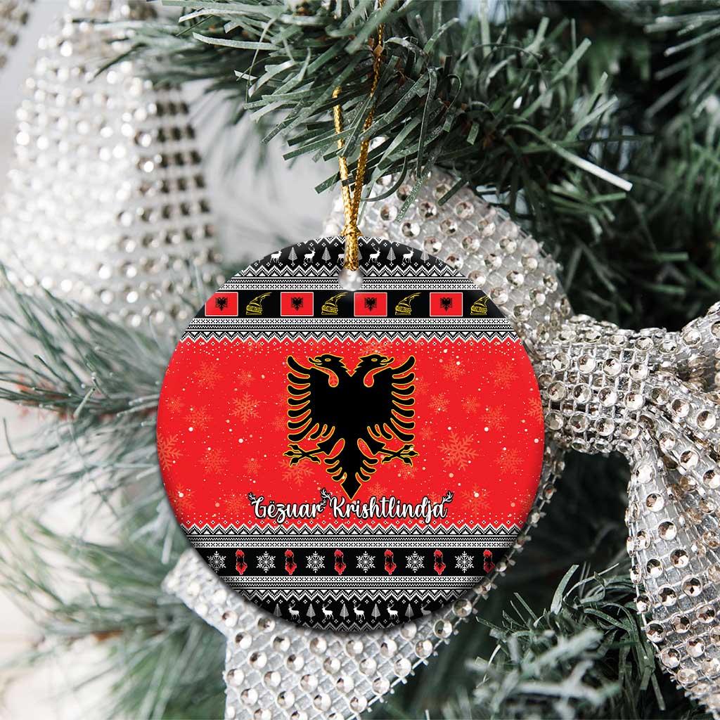 Albania Christmas Ceramic Ornament Albanian Eagle Gezuar Krishtlindja LT15