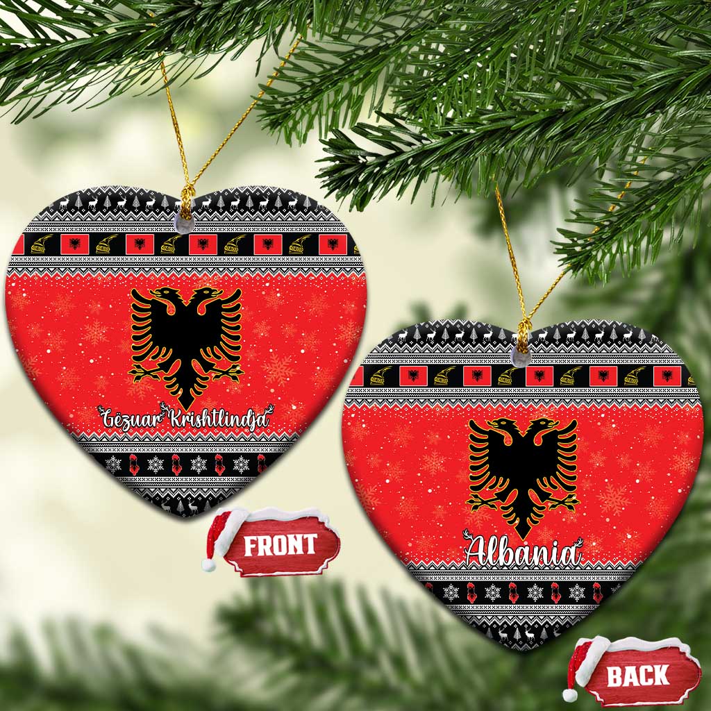 Albania Christmas Ceramic Ornament Albanian Eagle Gezuar Krishtlindja LT15