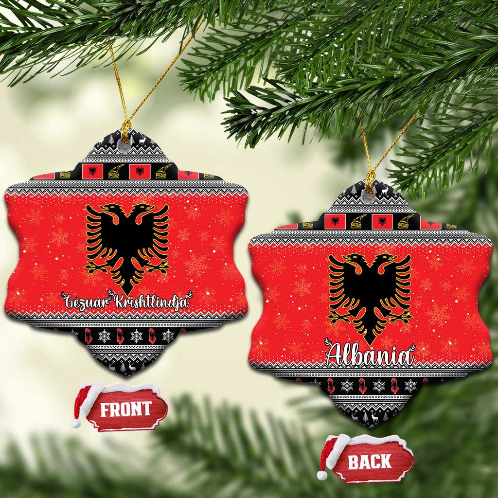 Albania Christmas Ceramic Ornament Albanian Eagle Gezuar Krishtlindja LT15