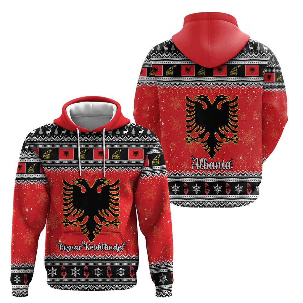 Albania Christmas Hoodie Albanian Eagle Gezuar Krishtlindja LT15