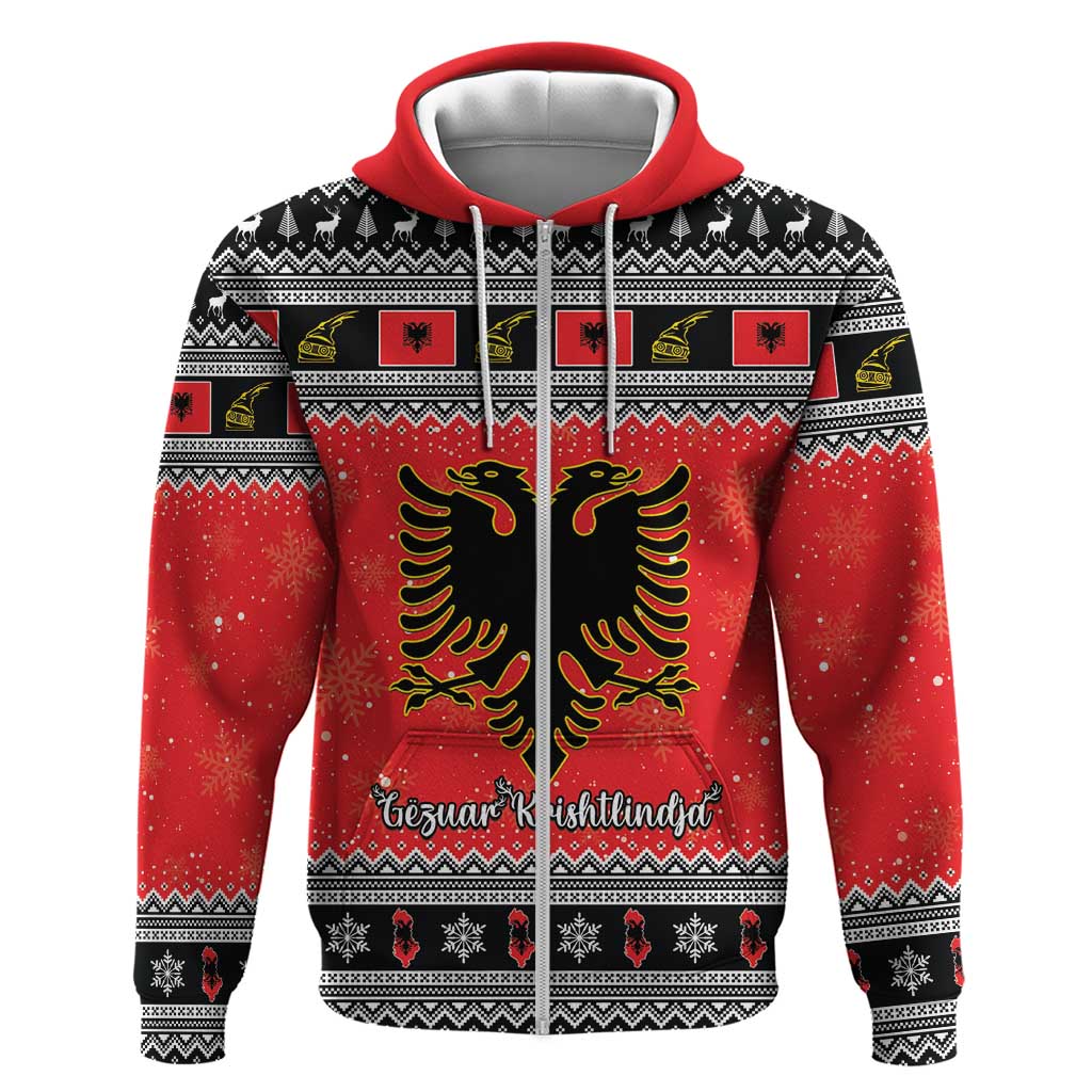 Albania Christmas Hoodie Albanian Eagle Gezuar Krishtlindja LT15