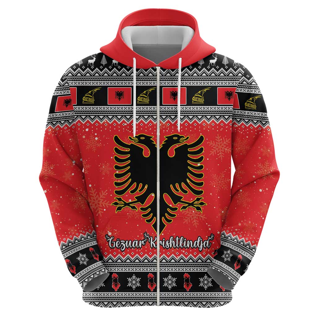 Albania Christmas Hoodie Albanian Eagle Gezuar Krishtlindja LT15