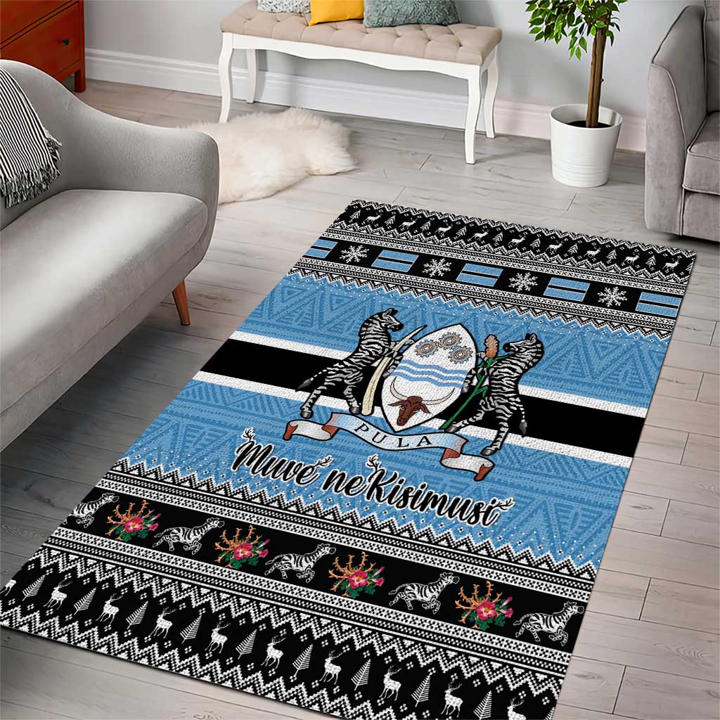 Afro Botswana Christmas Area Rug Coat Of Arms - African Pattern LT15