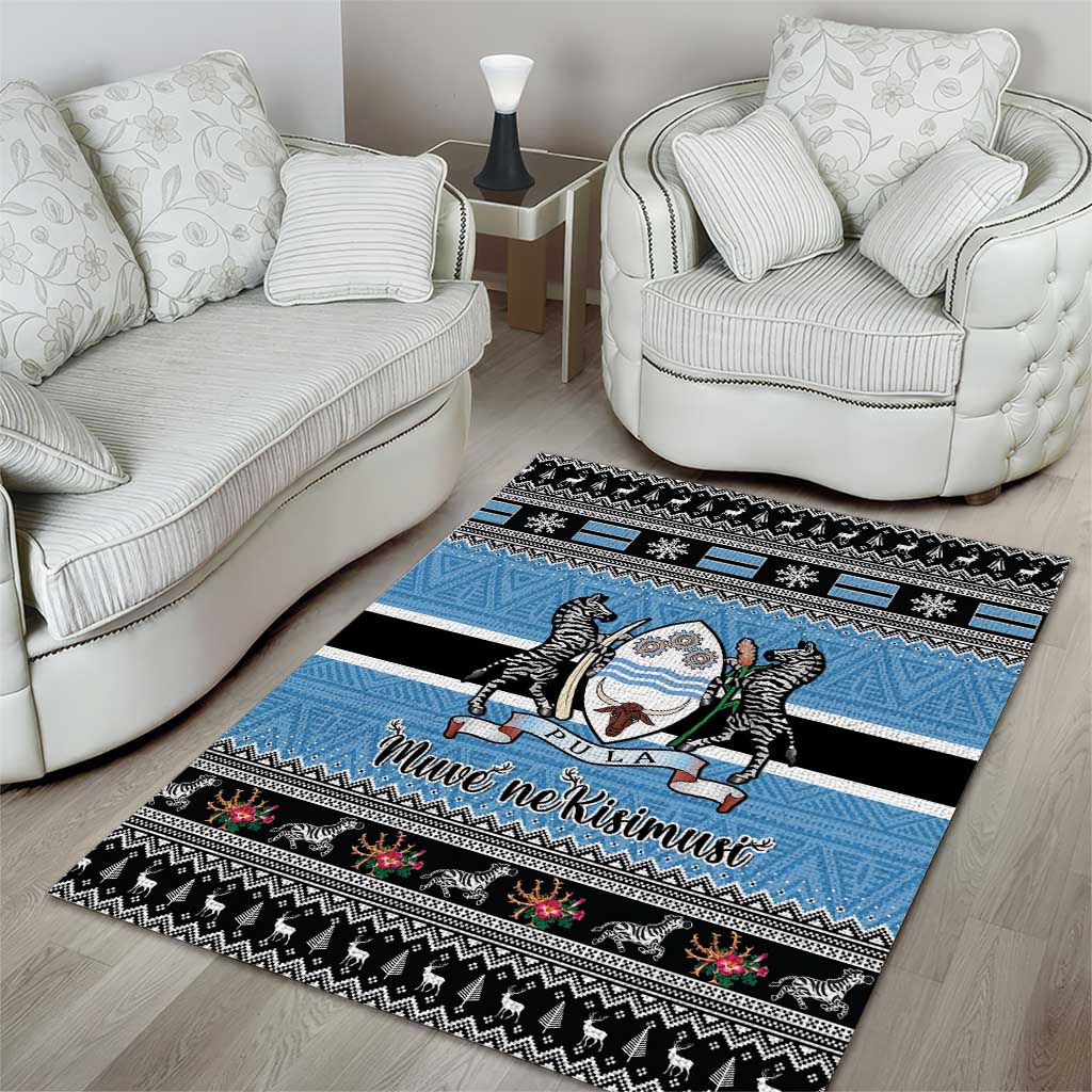 Afro Botswana Christmas Area Rug Coat Of Arms - African Pattern LT15
