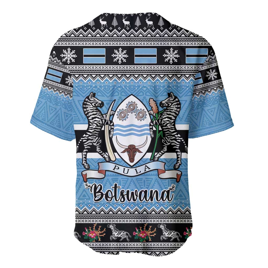 Afro Botswana Christmas Baseball Jersey Coat Of Arms - African Pattern LT15