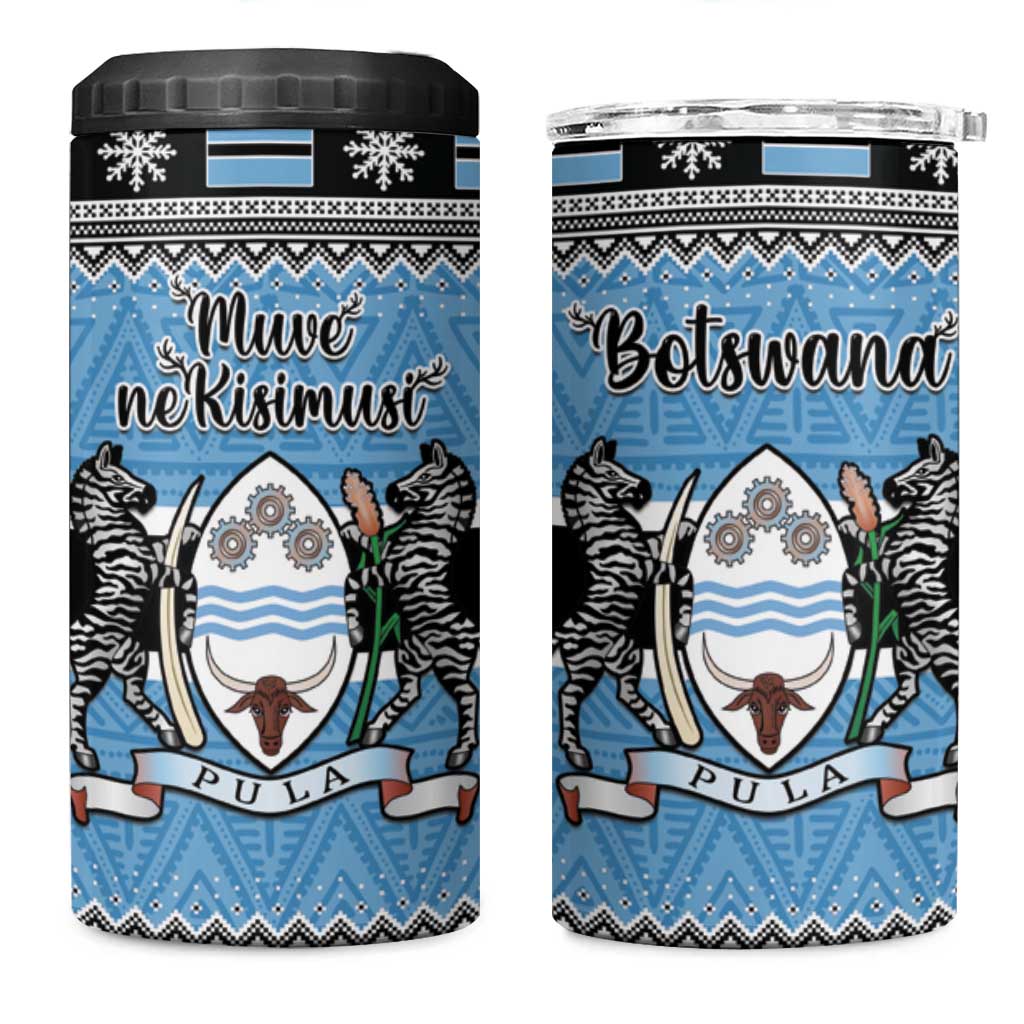 Afro Botswana Christmas 4 in 1 Can Cooler Tumbler Coat Of Arms - African Pattern LT15