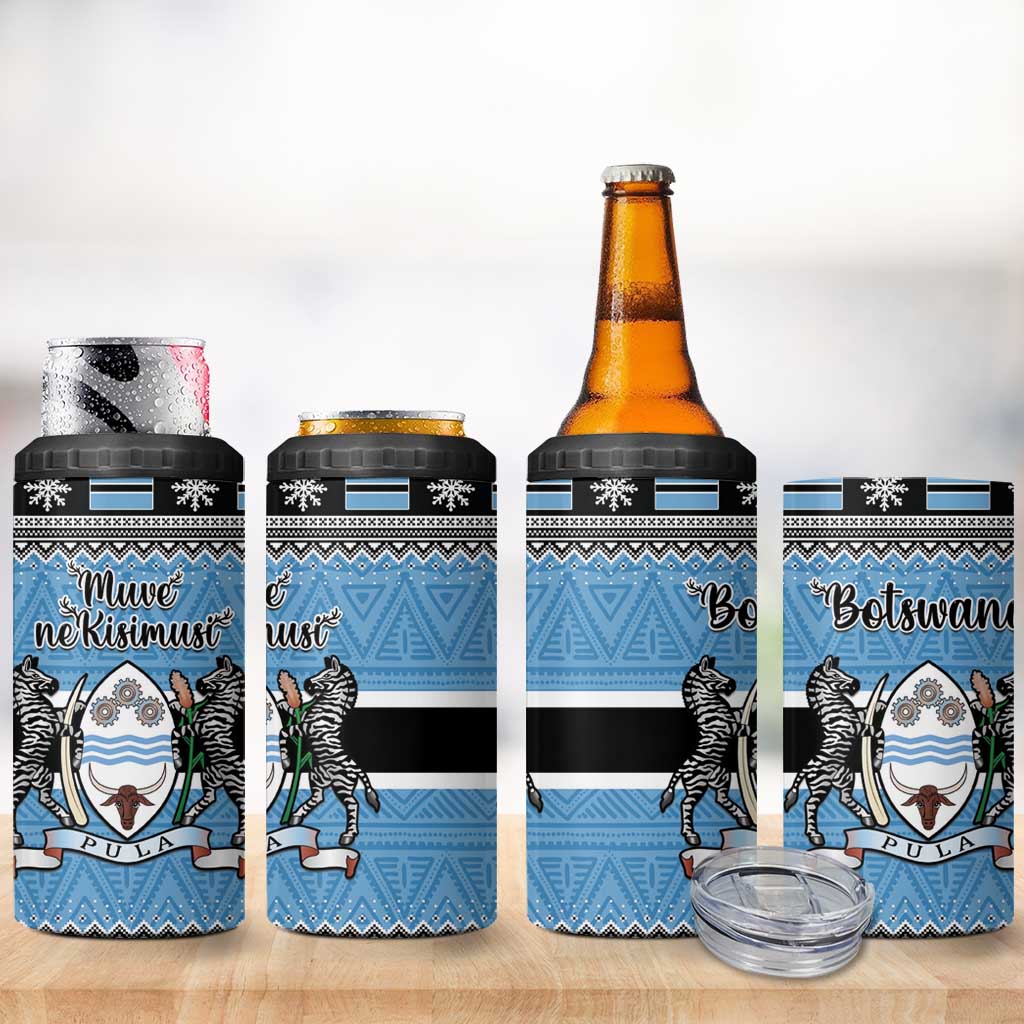 Afro Botswana Christmas 4 in 1 Can Cooler Tumbler Coat Of Arms - African Pattern LT15