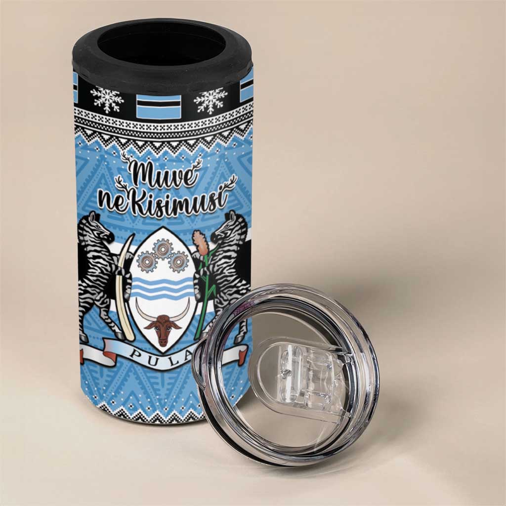 Afro Botswana Christmas 4 in 1 Can Cooler Tumbler Coat Of Arms - African Pattern LT15