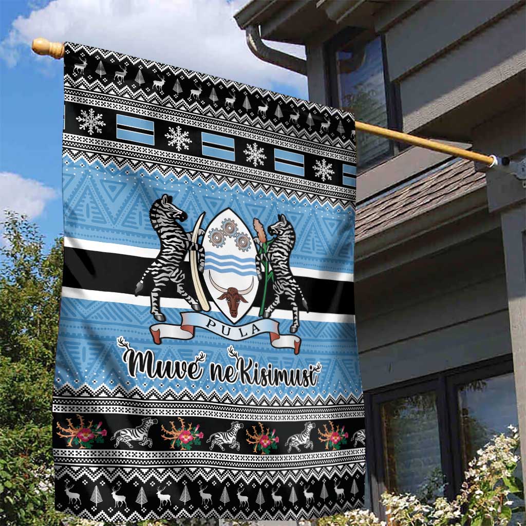 Afro Botswana Christmas Garden Flag Coat Of Arms - African Pattern LT15