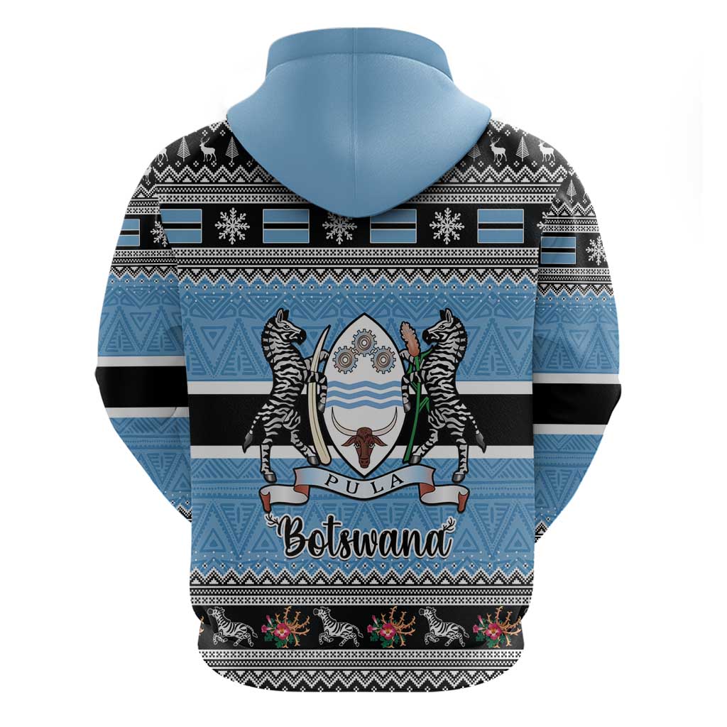 Botswana Christmas Hoodie Coat Of Arms Muve neKisimusi LT15