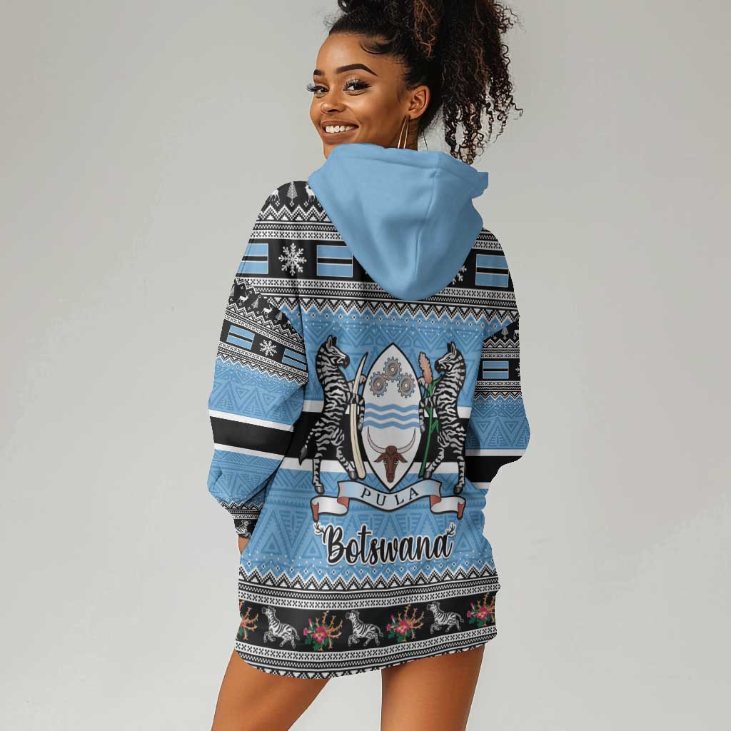 Afro Botswana Christmas Hoodie Dress Coat Of Arms - African Pattern LT15
