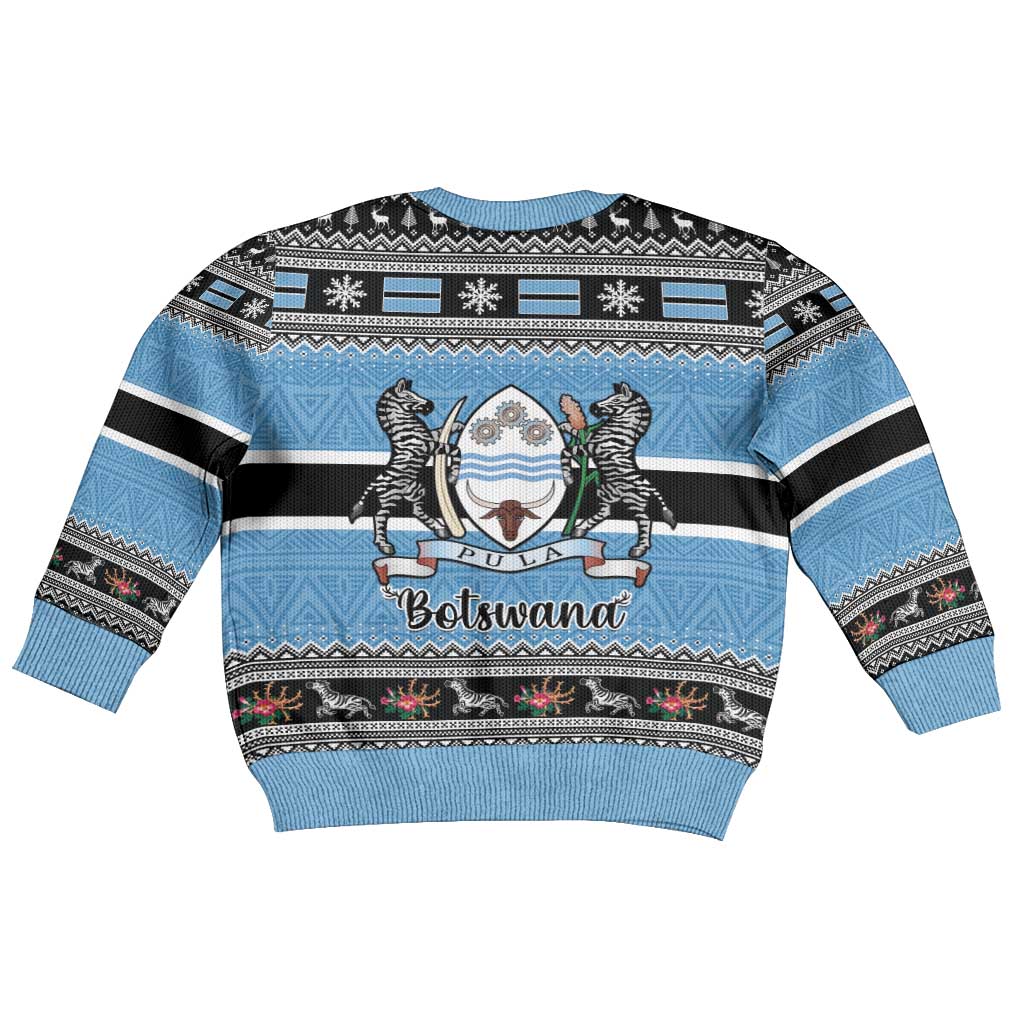 Afro Botswana Christmas Kid Ugly Christmas Sweater Coat Of Arms with African Pattern LT15