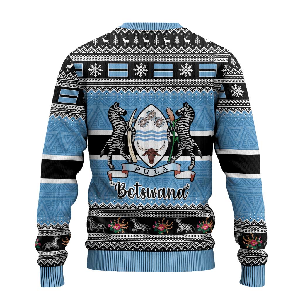 Afro Botswana Christmas Ugly Christmas Sweater Coat Of Arms with African Pattern LT15