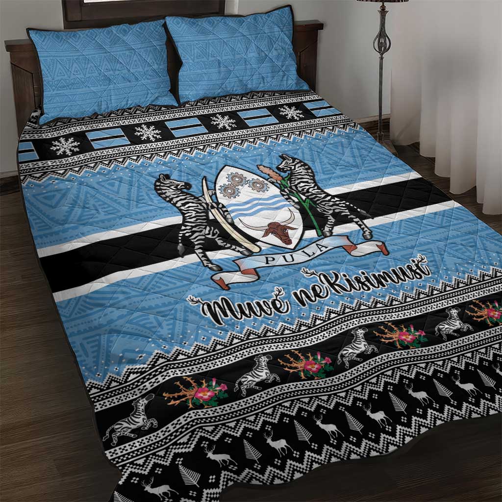 Afro Botswana Christmas Quilt Bed Set Coat Of Arms - African Pattern LT15