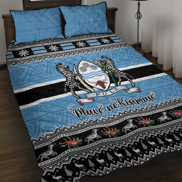 Afro Botswana Christmas Quilt Bed Set Coat Of Arms - African Pattern LT15
