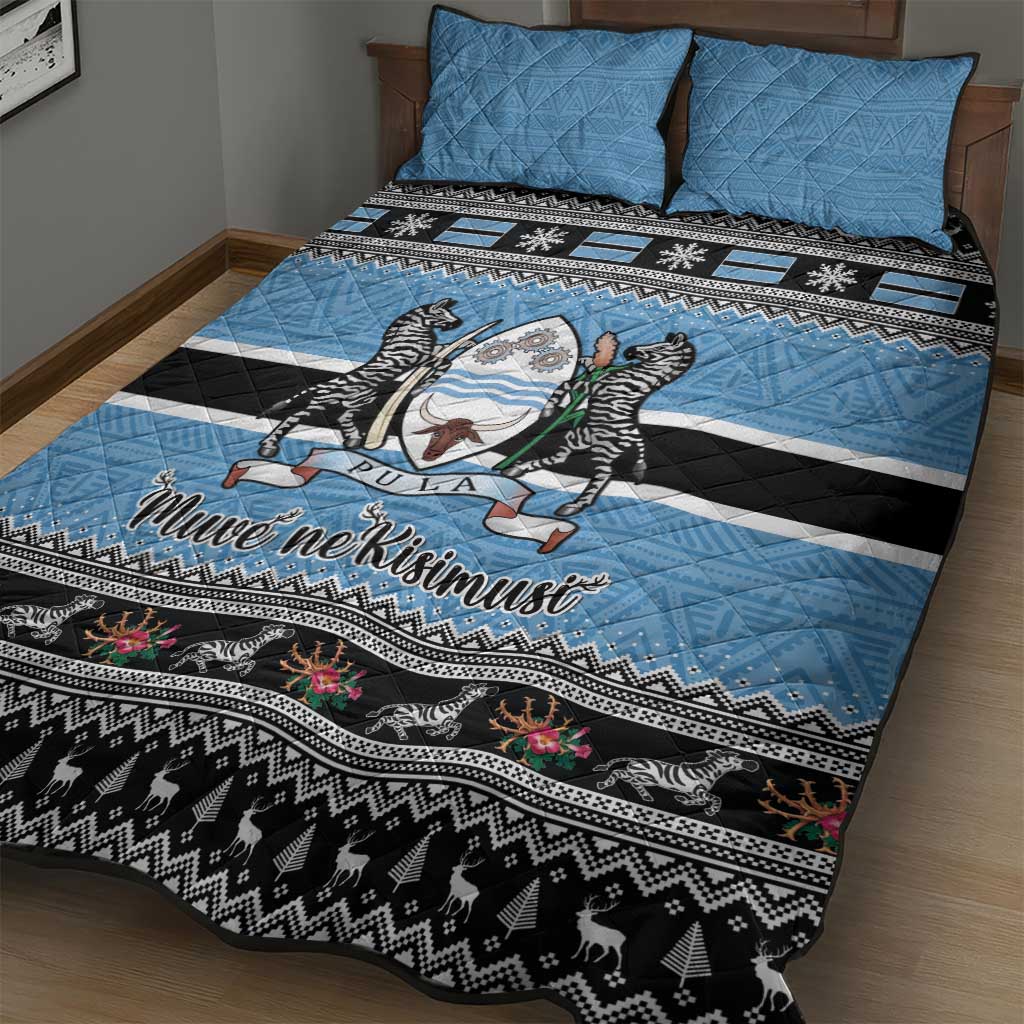 Afro Botswana Christmas Quilt Bed Set Coat Of Arms - African Pattern LT15
