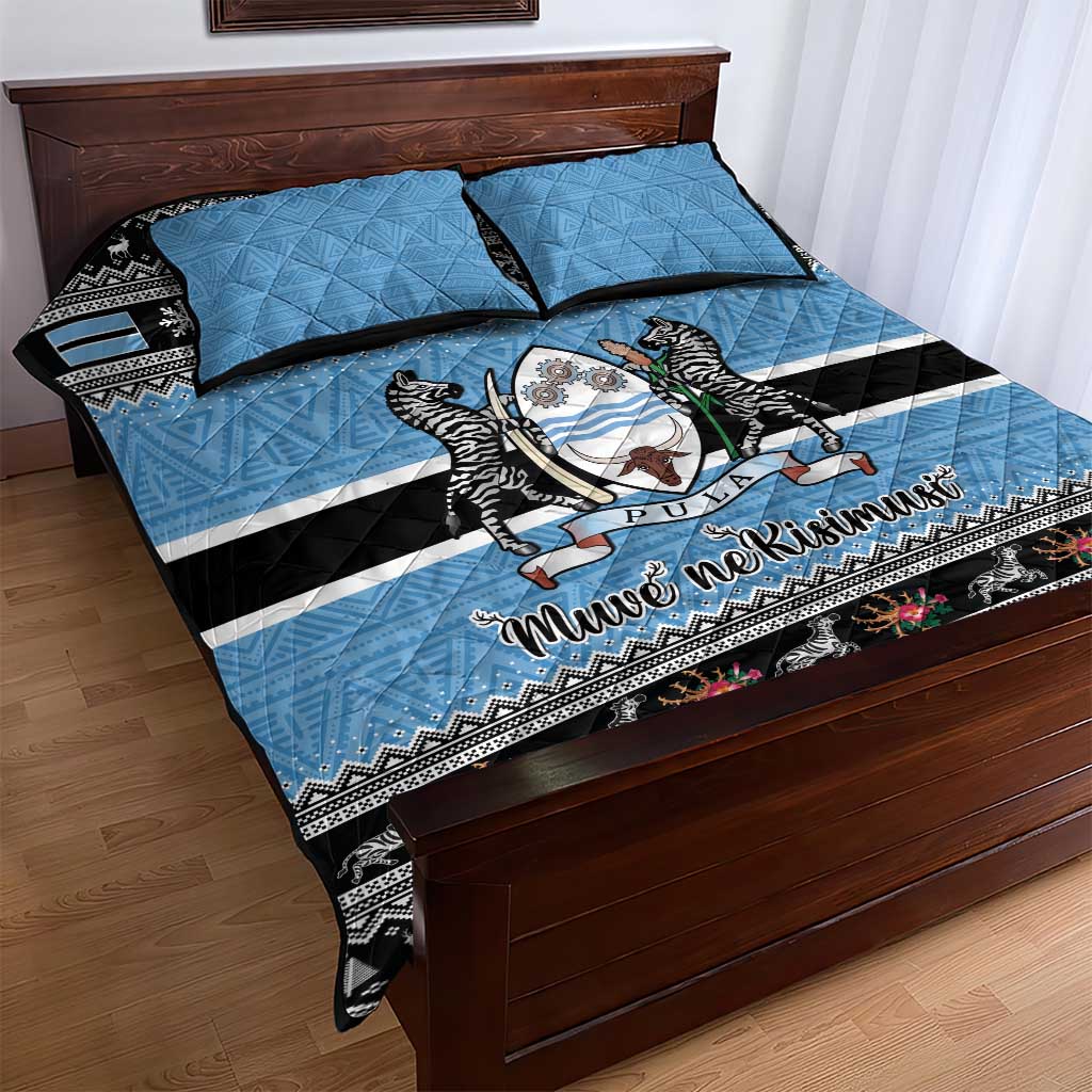 Afro Botswana Christmas Quilt Bed Set Coat Of Arms - African Pattern LT15