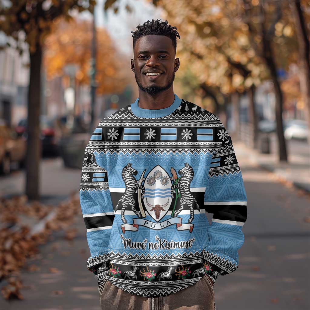 Afro Botswana Christmas Sweatshirt Coat Of Arms - African Pattern LT15