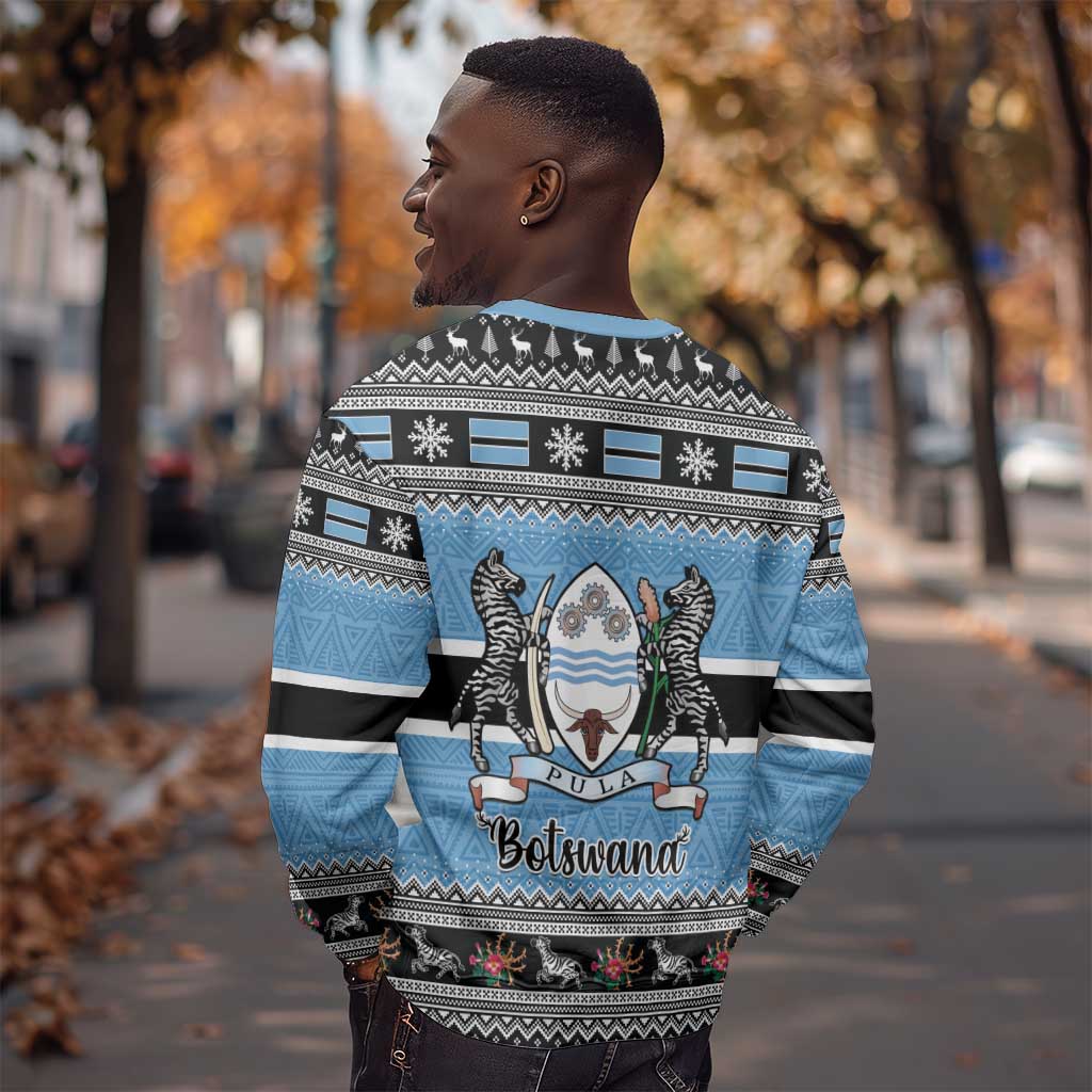 Afro Botswana Christmas Sweatshirt Coat Of Arms - African Pattern LT15