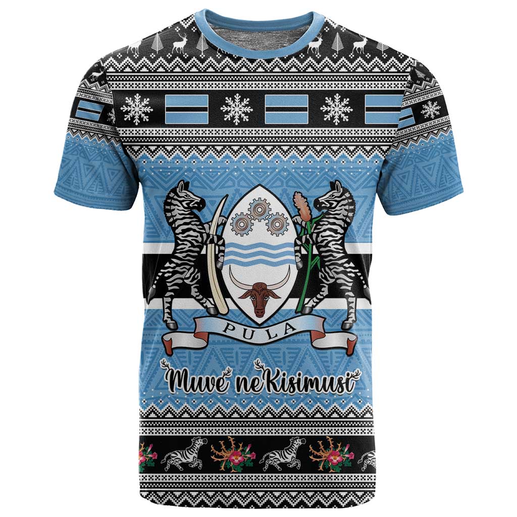 Afro Botswana Christmas T shirt Coat Of Arms - African Pattern LT15