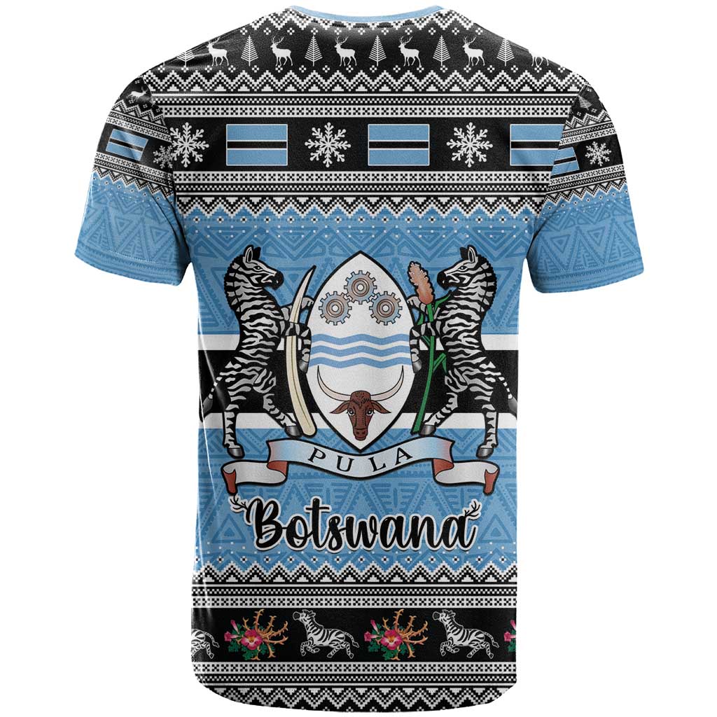 Afro Botswana Christmas T shirt Coat Of Arms - African Pattern LT15