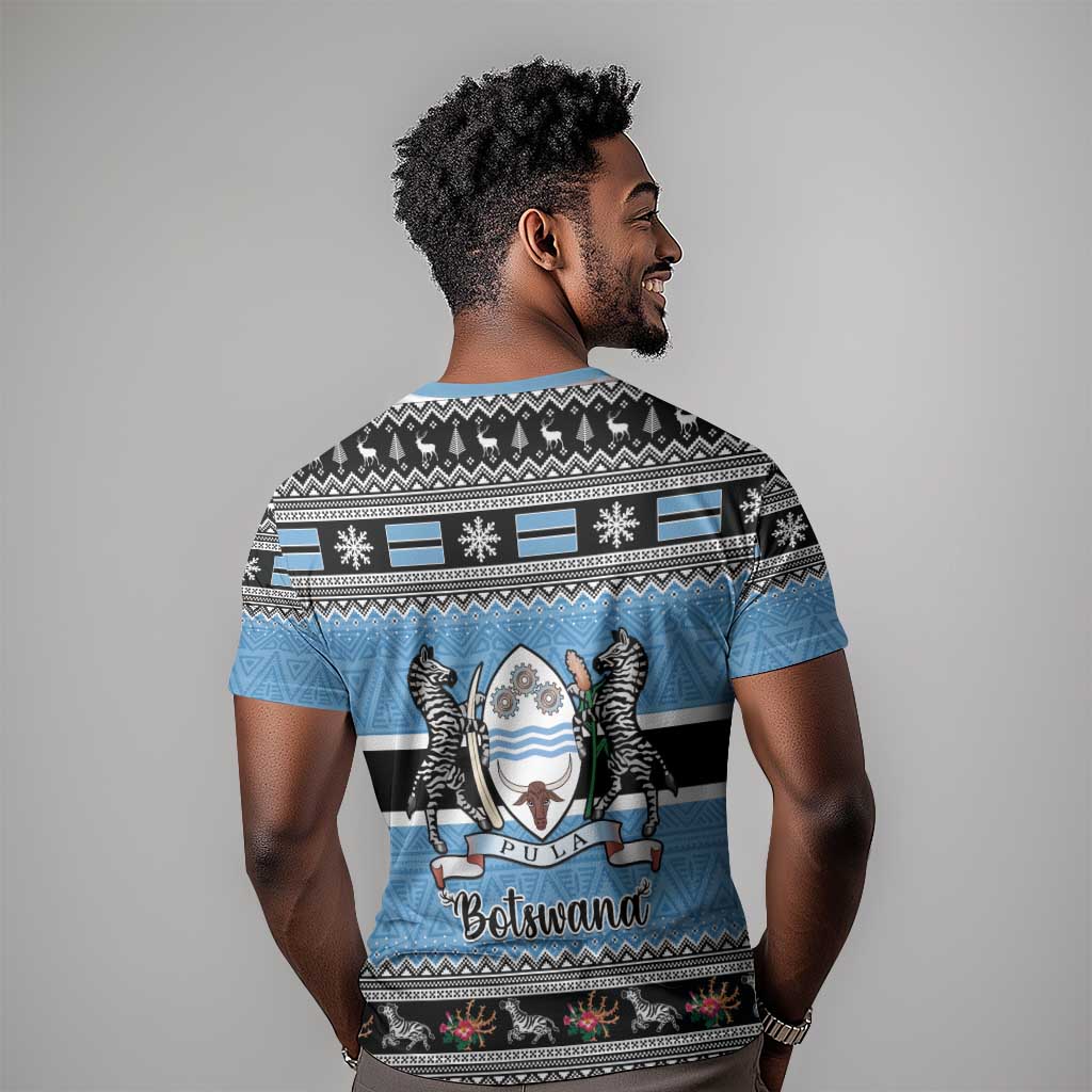 Afro Botswana Christmas T shirt Coat Of Arms - African Pattern LT15