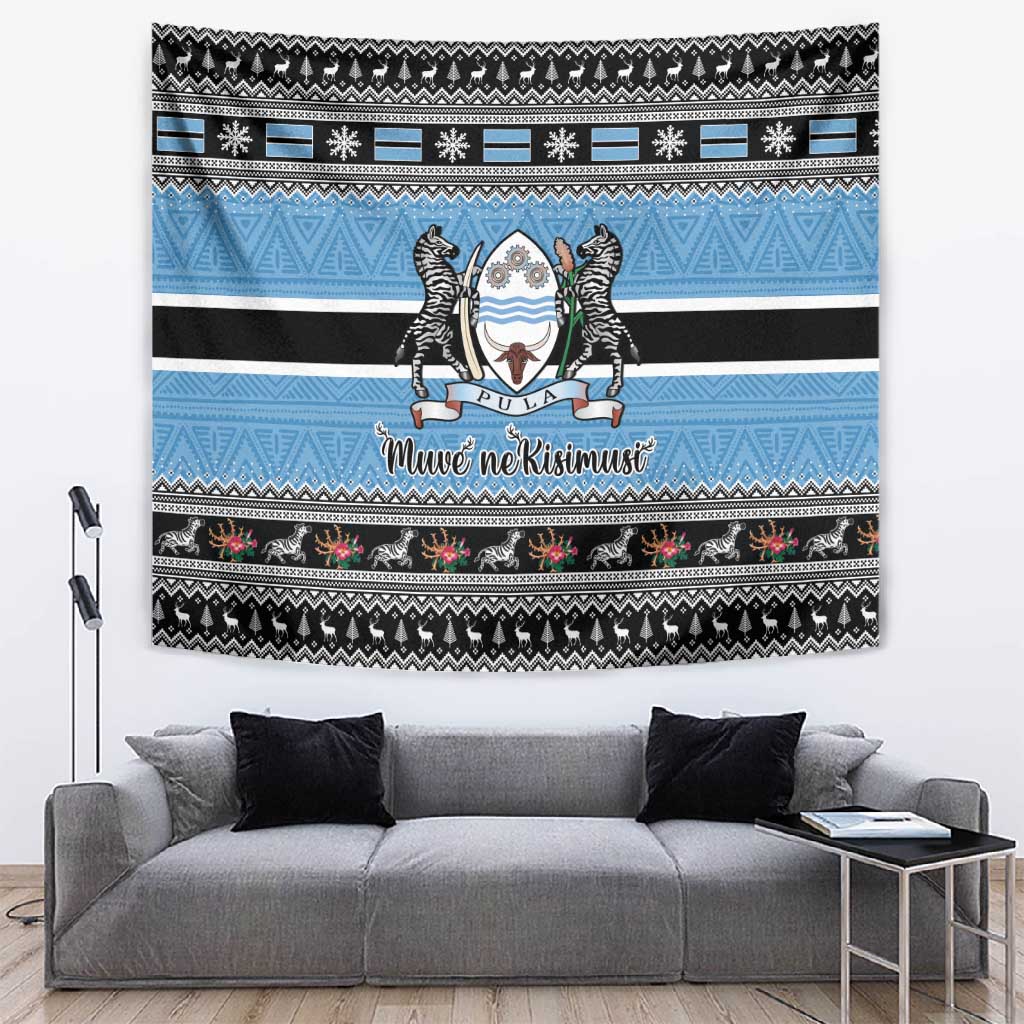 Afro Botswana Christmas Tapestry Coat Of Arms - African Pattern LT15