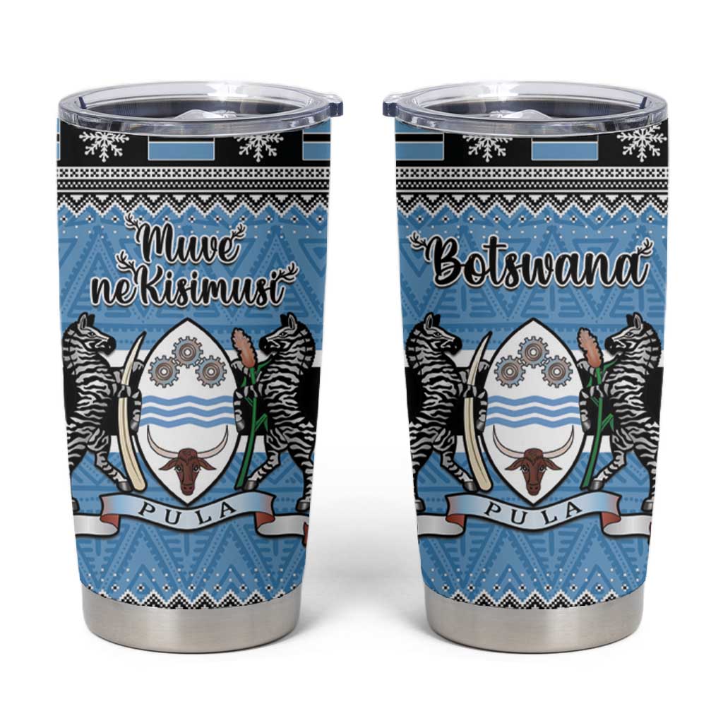 Afro Botswana Christmas Tumbler Cup Coat Of Arms - African Pattern LT15