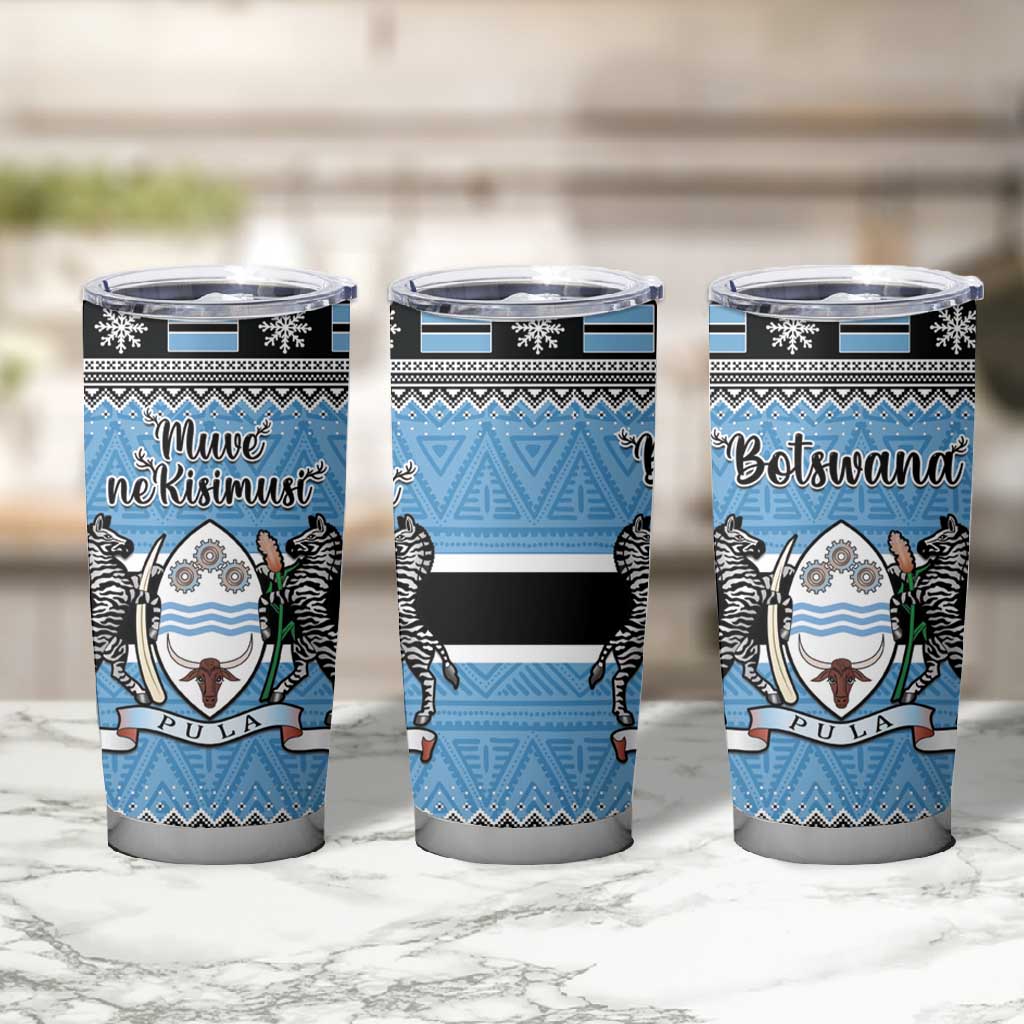Afro Botswana Christmas Tumbler Cup Coat Of Arms - African Pattern LT15