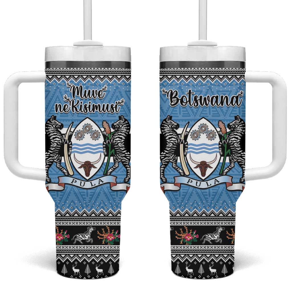Afro Botswana Christmas Tumbler With Handle Coat Of Arms - African Pattern LT15