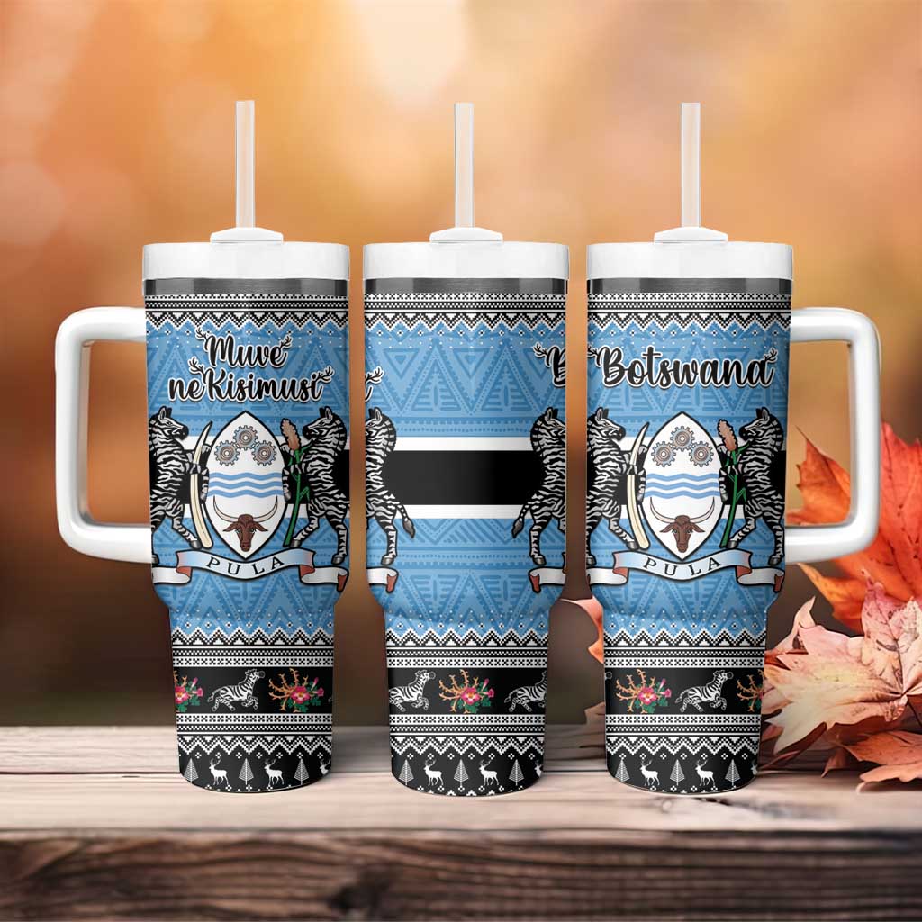 Afro Botswana Christmas Tumbler With Handle Coat Of Arms - African Pattern LT15